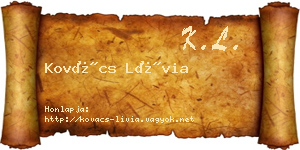Kovács Lívia névjegykártya
