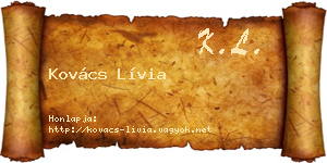 Kovács Lívia névjegykártya