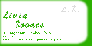 livia kovacs business card